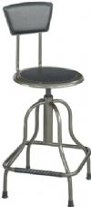 Safco 6664 Diesel Industrial Stool Leather Drafting, 22 - 27" Seat Height, 14"D Seat , 12" W x 7" H Back, Leather padded steel back, Steel frame, Screw lift manually adjusts the leather padded seat, 16.5" W x 16.5" D x 36 - 41" H Overall, UPC 073555666403, Black Color (6664 SAFCO6664 SAFCO-6664  SAFCO 6664) 