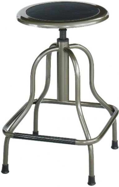 Safco 6665 Diesel High Base without Back, Steel frame and clear coat Pewter finish, 22 - 27