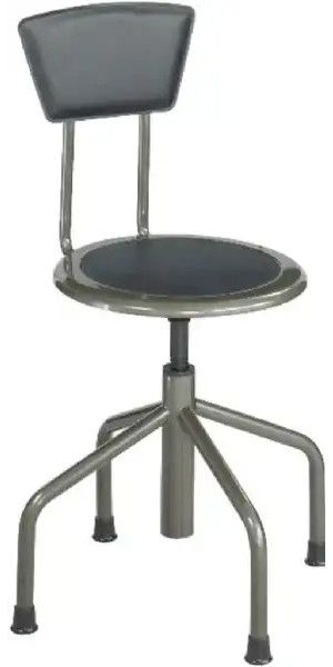 Safco 6668 Industrial Drafting Stool with Back, Leather padded steel back, 16 - 22