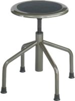 Safco 6669 Diesel Low Base Industrial Stool, Low base design works well for shop or low workbench use, 16 - 22" Seat Height, 14" D Seat, Steel frame and clear coat Pewter finish, Built to hold up under rugged use, Screw lift manually adjusts the leather padded sea, 15"W x 15"D x 16"H Overall, UPC 073555666908 (6669 SAFCO6669 SAFCO-6669 SAFCO 6669) 