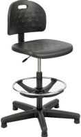 Safco 6680 Soft Tough Economy Workbench Chair, Seat rotates 360 degrees, 22 - 32" H Seat Height, 18" W x 16.5" D Seat, 17" W x 12" H Back, 39 - 49" H Overall Height Range, Nylon glides, Pneumatic seat height control, Backrest height and depth adjust with ergo knobs, Durable steel base with black nylon shell coating, 25" W x 25" D Overall, UPC 073555668001 (6680 SAFCO6680 SAFCO-6680 SAFCO 6680) 