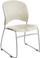 Safco 6804LT Reve Guest Chair Sled Base Round Back, 18" Seat Height, 18" W x 13.75" H Back Size, 0 deg Adjustability - Tilt, 18.50" W x 17" D Seat Size, Straight legs with floor glides, Perforated round back, Contoured seat, 250 lbs capacity, GREENGUARD certified, Meets BIFMA safety standards, Stackable up to 12 chairs high, Latte Color, UPC 073555680447, Set of 2 (6804LT 6804-LT 6804 LT SAFCO6804LT SAFCO-6804-LT SAFCO 6804 LT) 