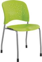 Safco 6805GN Reve Guest Chair Straight Leg Round Back, 18" Seat Height, 18.50" W x 17" D Seat Size, 0 deg Adjustability - Tilt, 18" W x 13.75" H Back Size, 250 lbs Weight Capacity, Contoured seat, Greenguard certified, Perforated round back, Meets BIFMA safety standards, Straight legs with floor glides, Stackable up to 12 chairs high, Set of 2, UPC 073555680508, Green Color (6805GN 6805-GN 6805 GN SAFCO6805GN SAFCO-6805-GN SAFCO 6805 GN) 