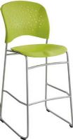 Safco 6806GN Reve Bistro-Height Chair Round Back, 31" Seat Height, 18.50" W x 17" D Seat Size, 0 deg Adjustability - Tilt, 18" W x 13.75" H Back Size, 250 lbs Weight capacity, Floor glides, Contoured seat and back, Stackable up to 6 units high, Plastic and steel construction, Green Finish, UPC 073555680607 (6806GN 6806-GN 6806 GN SAFCO6806GN SAFCO-6806-GN SAFCO 6806 GN) 