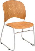 Safco 6810NA Reve Guest Chair Round Plastic Wood Back - Qty. 2, Contoured for lumbar support, Perforated back for breathability, Chairs stack up to 12 high, Ganging connector glides for integrated welcome area, UPC 073555681093, Natural Color (6810NA 6810-NA 6810 NA SAFCO6810NA SAFCO-6810-NA SAFCO 6810 NA) 