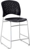 Safco 6815BL Reve Counter Height Chair, 0 deg Adjustability - Tilt, 18" W x 13.75" H Back Size, 250 Capacity - Overall, 250 Capacity - Weight, 25" Seat Height, 18.50" W x 17" D Seat Size, Contoured plastic seat, Steel sled base frame with Floor Glides, Reve counter sled base counter height chair, UPC 073555681529, Black Color (6815BL 6815-BL 6815 BL SAFCO6815BL SAFCO-6815-BL SAFCO 6815 BL) 