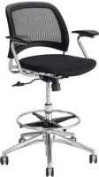 Safco 6820BL Reve Mesh Extended Height, 25" Seat Height, 18" W x 17.50" D Seat Size, 18.50" W x 15" H Back Size, 26" W x 26" D Base Dimensions, 25" - 39" Adjustability - Height, 2.5" Wheel / Caster Size - Diameter, Optional fixed arms , Full mesh back and seat, Two-tone dual carpet casters , Tilt tension and tilt lock adjustments, UPC 073555682021 (6820BL 6820-BL 6820 BL SAFCO6820BL SAFCO-6820-BL SAFCO 6820 BL) 