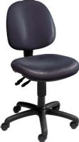 Safco 6863BL Choices Vinyl Mid Back Task Chair, 16.5" to 21" Height Adjustment Range, 18" wide x 17" deep Seat, 16.5" wide x 15.5" high Back, Articulating Seat and Back, Pneumatic Seat Lift, Back Height Adjustable, 5-Star Nylon Base with Dual Wheel Casters, ANSI/BIFMA Compliant, Black Vinyl Upholstery, 25" dia. x 36" to 40.50" H Dimensions, "Waterfall" Contoured Cushions, UPC 073555686326 (6863BL 6863-BL 6863 BL SAFCO6863BL SAFCO-6863BL SAFCO 6863BL) 