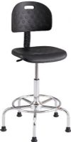 Safco 6950BL WorkFit Economy Industrial Chair, 250 lbs Capacity, 360º Swivel chair, Contemporary Style, Metal Base Material, Plastic Exterior Seat Material, 46" Maximum Overall Height - Top to Bottom, 35.5" Minimum Overall Height - Top to Bottom, Black seat and back with chrome base, Five-spoke tubular base, Back height adjustable, 25" dia. x 35.50" to 46" H Dimensions, Black Finish (6950BL 6950-BL 6950 BL SAFCO6950BL SAFCO-6950BL SAFCO 6950BL) 