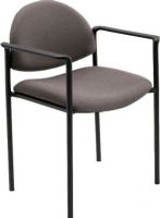 Safco 7010GR Wicket Stack Chairs with Arms, Powder Coat Paint / Finish, 18" W x 18"D Seat Size, 18" W x 12.50"H Back Size, 17.50" Seat Height, 250 lbs. Capacity - Weight, 22.25" W x 20.75" D x 31" H Dimensions, Gray Color, UPC 073555701036 (7010GR 7010 GR 7010-GR SAFCO7010GR SAFCO-7010GR SAFCO 7010GR) 
