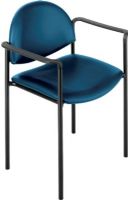 Safco 7011BU Wicket Arm Chair with Vinyl, Integrated Arms, Powder Coat Paint / Finish, 250 lbs. Capacity - Weight, 18" W x 18" D Seat Size , 18" W x 12.50" H Back Size, 17.50" Seat Height, 22.25" W x 20.75" D x 31" H Dimensions, Blue Color, UPC 073555701159 (7011BU 7011-BU 7011 BU SAFCO7011BU SAFCO-7011BU SAFCO 7011BU) 
