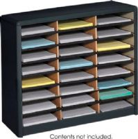 Safco 7111BL Value Sorter Literature Organizer, 550 x Sheet Item Capacity,24 Total Number of Compartments, Fiberboard Compartment Material, 2.50" Compartment Height, 9.75" Compartment Width, 12.50" Compartment Depth, Enamel Finishing, Durable, Heavy Duty, Label Holder, Black Color, UPC 073555711127 (7111BL 7111-BL 7111 BL SAFCO7111BL SAFCO-7111BL SAFCO 7111BL) 