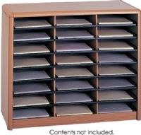 Safco 7111MO Value Sorter Literature Organizer, 550 x Sheet Item Capacity,24 Total Number of Compartments, Fiberboard Compartment Material, 2.50" Compartment Height, 9.75" Compartment Width, 12.50" Compartment Depth, Enamel Finishing, Durable, Heavy Duty, Label Holder, Medium Oak Color, UPC 073555711103 (7111MO 7111-MO 7111 MO SAFCO7111MO SAFCO-7111MO SAFCO 7111MO) 