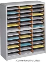 Safco 7121GR Value Sorter Literature Organizer, 550 x Sheet Item Capacity, 36 Total Number of Compartments, Fiberboard Compartment Material, 2.50" Compartment Height, 9.75" Compartment Width, 12.50" Compartment Depth, Durable, Label Holder, Heavy Duty, Literature Organization, Stationery and Mail Application/Usage, UPC 073555712131, Gray Color, UPC 073555712131 (7121GR 7121-GR 7121 GR SAFCO7121GR SAFCO-7121GR SAFCO 7121GR) 
