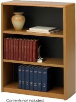 Safco 7171MO ValueMate Economy Bookcase, 3 Total Number of Shelves, 2 Number of Adjustable Shelves, 1 Number of Fixed Shelves, Book Storage Application/Usage, 31.75" W x 13.50" D x 41" H, Medium Oak Color, UPC 073555717105 (7171MO 7171-MO 7171 MO SAFCO7171MO SAFCO-7171MO SAFCO 7171MO) 