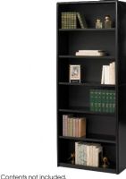 Safco 7174BL Value Mate Bookcase, 6 Total Number of Shelves, 5 Number of Adjustable Shelves, 1 Number of Fixed Shelves, 31.75" W x 13.50" D x 80" H, Black Color, UPC 073555717426 (7174 BL 7174BL 7174-BL SAFCO7174BL SAFCO-7174BL SAFCO 7174BL) 