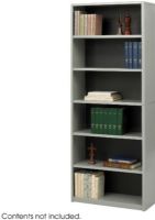 Safco 7174GR Value Mate Bookcase, 6 Total Number of Shelves, 5 Number of Adjustable Shelves, 1 Number of Fixed Shelves, 31.75" W x 13.50" D x 80" H, Gray Color, UPC 073555717433 (7174 GR 7174GR 7174-GR SAFCO7174GR SAFCO-7174GR SAFCO 7174GR) 