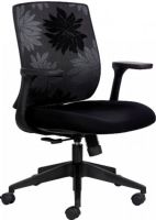 Safco 7202BL1 Bliss Mid Back Management Chair, Fixed arms, 20.50" W x 20 D Seat Size, 18" W x 19.50" H Back Size, 15" to 18.50" Seat Height, Synchro seat mechanism, Black print fabric, Five-star base, Mid back chair, Simple synchro mechanism, UPC 073555720273, Print Black Finish (7202BL1 7202-BL1 7202 BL1 SAFCO7202BL1 SAFCO-7202BL1 SAFCO 7202BL1) 
