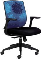 Safco 7202BU1 Bliss Mid Back Management Chair, Fixed arms, 20.50" W x 20 D Seat Size, 18" W x 19.50" H Back Size, 15" to 18.50" Seat Height, Synchro seat mechanism, Black print fabric, Five-star base, Mid back chair, Simple synchro mechanism, UPC 073555720273, Print Blue Finish (7202BU1 7202-BU1 7202 BU1 SAFCO7202BU1 SAFCO-7202BU1 SAFCO 7202BU1) 