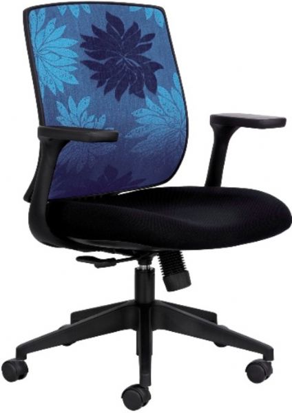 Safco 7202BU1 Bliss Mid Back Management Chair, Fixed arms, 20.50