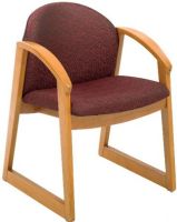Safco 7900BG1 Urbane Medium Oak Side Chair with Arms, 250 lb Maximum Load Capacity, Wood - Medium Oak Frame, SLED Base Base, Lumbar Support Features, Burgundy Color, 22.75" W x 23" D x 31.25" H, UPC 073555790016 (7900BG1 7900-BG1 7900 BG1 SAFCO7900BG1 SAFCO-7900BG1 SAFCO 7900BG1) 