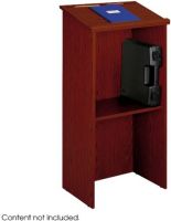 Safco 8915CY Stand-Up Lectern, 23" Table Top Width, 15.75" Table Top Depth, 2.50" of Lectern Height Adjustment, Laminated Finishing, 20.50" W x 12.75" D Compartment Size, Leveling Glide Features, Cherry  Color, UPC 073555891553 (8915CY 8915-CY 8915 CY SAFCO8915CY SAFCO-8915CY SAFCO 8915CY) 