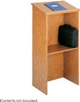 Safco 8915MO Stand-Up Lectern, 23" Table Top Width, 15.75" Table Top Depth, 2.50" of Lectern Height Adjustment, Laminated Finishing, 20.50" W x 12.75" D Compartment Size, Leveling Glide Features, Medium Oak  Color, UPC 073555891508 (8915MO 8915-MH 8915 MH SAFCO8915MO SAFCO-8915MO SAFCO 8915MO) 
