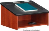 Safco 8916CY Tabletop Lectern, Black slanted platform, One open shelf, 0.75" Top Thickness, Furniture grade compressed wood, 13.5" H x 24" W x 20" D Overall, Cherry Finish, UPC 073555891652 (8916CY 8916-CY 8916 CY SAFCO8916CY SAFCO-8916CY SAFCO 8916CY) 