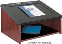Safco 8916MH Tabletop Lectern, Black slanted platform, One open shelf, 0.75" Top Thickness, Furniture grade compressed wood, 13.5" H x 24" W x 20" D Overall, Mahogany Finish, UPC 073555891621 (8916MH 8916-MH 8916 MH SAFCO8916MH SAFCO-8916MH SAFCO 8916MH) 