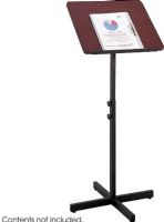 Safco 8921MH Adjustable Speaker Stand, 29.5" Minimum Height - Top to Bottom, 46" Maximum Height - Top to Bottom, 20'' W x 16'' D Reading Surface, 46" H x 21" W x 21" D Overall, Sturdy black steel base with floor levelers, Wood laminate top with black T-molding, Reading surface tilts from 0 to 70 degrees, Mahogany Color, UPC 073555892130 (8921MH 8921-MH 8921 MH SAFCO8921MH SAFCO-8921MH SAFCO 8921MH) 