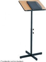 Safco 8921MO Adjustable Speaker Stand, 29.5" Minimum Height - Top to Bottom, 46" Maximum Height - Top to Bottom, 20'' W x 16'' D Reading Surface, 46" H x 21" W x 21" D Overall, Sturdy black steel base with floor levelers, Wood laminate top with black T-molding, Reading surface tilts from 0 to 70 degrees, Medium Oak Color, UPC 073555892109 (8921MO 8921-MO 8921 MO SAFCO8921MO SAFCO-8921MO SAFCO 8921MO) 