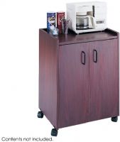 Safco 8953MH Mobile Refreshment Center, 1 x Fixed Shelves, 1 Number of Fixed Shelves, 21.50" x 17" Platform, 4" x 2" Swivel Casters Casters, 17" Platform Length, 21.5" Platform Width, 200 lb Maximum Load Capacity, 4 Number of Casters, 2" Caster Size, Mahogany Color, UPC 073555895322 (8953MH 8953-MH 8953 MH SAFCO8953MH SAFCO-8953MH SAFCO 8953MH) 