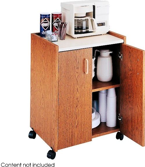 Safco 8953MO Mobile Refreshment Center, 1 x Fixed Shelves, 1 Number of Fixed Shelves, 21.50