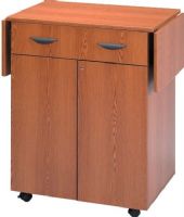 Safco 8962MO Hospitality Service Cart, 1 x Adjustable Shelves, 56.25" Platform, 4 Swivel Casters Casters, Stain Resistance, Key Lock, Laminated, Locking Casters, Medium Oak Color, Wood Material, Side drop leaves, Organizer drawer, 38.8" H x 32.5" W x 20.5" D, UPC 073555896206 (8962MO 8962-MO 8962 MO SAFCO8962MO SAFCO-8962MO SAFCO 8962MO) 