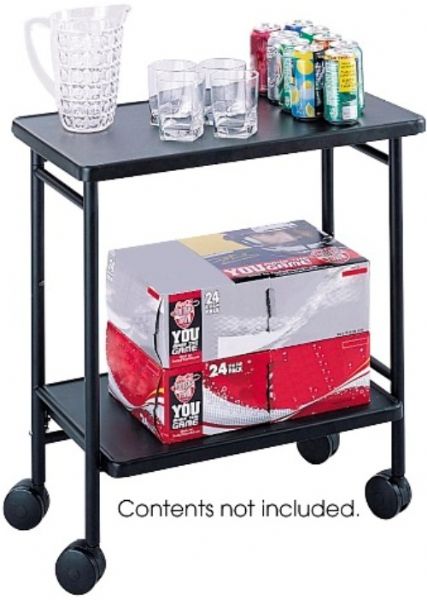 Safco 8965BL Folding Office Cart, Sturdy steel cart has two shelves, Folds away when not needed, Mobile on four casters,  26