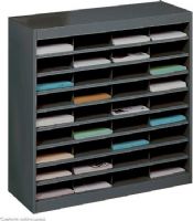 Safco 9221BLR E-Z Stor Steel Literature Organizer, 750 x Sheet Item Capacity, 3" Compartment Height, 9" Compartment Width, 12.25" Compartment Depth, Floor Placement, Interlockable Features, 36.5" H x 37.5" W X 12.8" D, Black Color, UPC 073555922127 (9221BLR  9221-BLR  9221 BLR SAFCO9221BLR SAFCO-9221BLR SAFCO 9221BLR) 