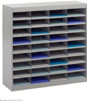 SAFCO 9221GRR E-Z Stor Literature Organizer, 36 Letter Size Compartments Gray  Assembly Required: Yes. Dimensions: 37 1/2"w x 12 3/4"d x 36 1/2"h. Weight: 75 lbs.UPC: 0073555922134. (SAFCO9221GRR) 
