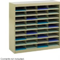 Safco 9221TSR E-Z Stor Steel Literature Organizer, 750 x Sheet Item Capacity, 3" Compartment Height, 9" Compartment Width, 12.25" Compartment Depth, Floor Placement, Interlockable Features, 36.5" H x 37.5" W X 12.8" D, Tropic Sand Color, UPC 073555922165 (9221TSR  9221-TSR 9221 TSR SAFCO9221TSR SAFCO-9221TSR SAFCO 9221TSR) 