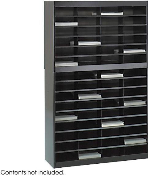 Safco 9231BLR Literature Organizer, 750 x Sheet Item Capacity, 60 Total Number of Compartments, Steel Compartment Material, 3
