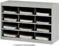 Safco 9254GR E-Z Stor Steel Project Organizer, 12 Number of compartments, Letter and Legal Fits Paper Size, 18,000 Capacity - Sheet, 40 lbs./shelf Capacity - Weight, 10 lbs. Compartment Capacity, 37.50" W x 15.75" D x 25.75" H Overall, Gray Color, UPC 073555925432 (9254GR 9254-GR 9254 GR SAFCO9254GR SAFCO-9254GR SAFCO 9254GR) 