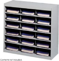 Safco 9264GR Steel Project Center Organizer, Open front Literature sorter type, Steel Materials, 18 Number of compartments, E-Z Store collection, 16.75" H x 40.5" W x 8" D, UPC 073555926439 (9264GR 9264-GR 9264 GR SAFCO9264GR SAFCO-9264GR SAFCO 9264GR) 