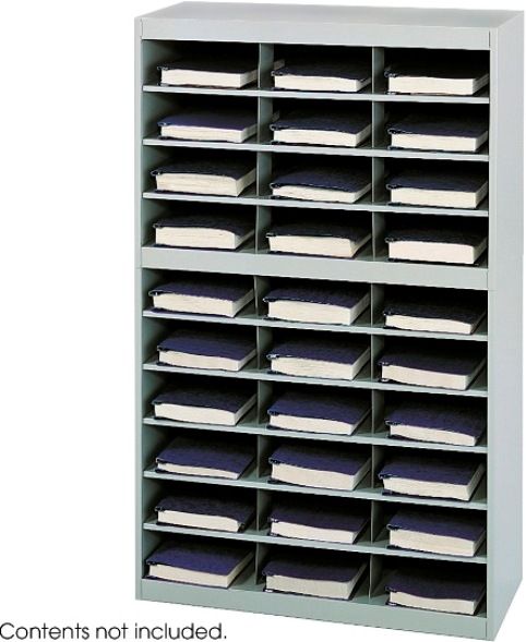 Safco 9274GR E-Z Stor Project Center Organizer, Rectangle Shape, 1500 x Sheet Item Capacity, 40 lb Maximum Load Capacity, 30 Total Number of Compartments, 4.75