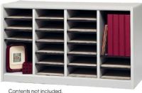 Safco 9311GR E-Z Stor Wood Literature Organizer, Rectangle Shape, 750 x Sheet Item Capacity, 24 Total Number of Compartments, 3" Compartment Height, 9" Compartment Width, 11" Compartment Depth, Laminate Finishing, Literature Organization Application/Usage, 40" W x 11.75" D x 23" H, Gray Color, UPC 073555931136 (9311GR 9311-GR 9311 GR SAFCO9311GR SAFCO-9311GR SAFCO 9311GR) 