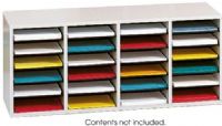 Safco 9423GR Compartment Adjustable Shelves Literature Organizer, 24 Total Number of Compartments, 2.50" Compartment Height, 9" Compartment Width, 11.50" Compartment Depth, Black plastic molding complements finish, Gray Color, UPC 073555942330 (9423GR 9423-GR 9423 GR SAFCO9423GR SAFCO-9423GR SAFCO 9423GR) 