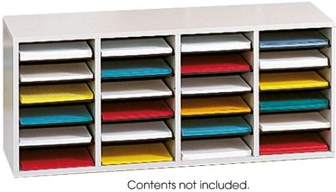 Safco 9423GR Compartment Adjustable Shelves Literature Organizer, 24 Total Number of Compartments, 2.50