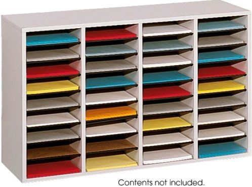 Safco 9424GR Adjustable Shelves Literature Organizer, 36 Total Number of Compartments, 2.50