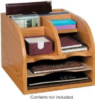 Safco 9425MO Three-Way Corner Radius Organizer, Versatile organizer allows convenient access to stored materials. Can be used three ways to fit binders, file folders, CDs and more, Fits perfectly in a 90 corner, or use upright or horizontally. One removable hardboard shelf supports up to 10 lbs. 5/8 compressed wood cabinetry with laminate finish, UPC 073555942507 (9425MO 9425-MO 9425 MO SAFCO9425MO SAFCO-9425MO SAFCO 9425MO) 