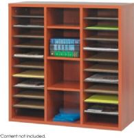 Safco 9441CY Après Modular Storage Literature Organizer, Rectangle Shape, 20 Total Number of Compartments, 2.25" Compartment Height, 9" Compartment Width, 11.75" Compartment Depth, Desktop Placement, Literature Organization Application/Usage, Stackable Features, Cherry Color, UPC 073555944143 (9441CY 9441-CY 9441 CY SAFCO9441CY SAFCO9-441CY SAFCO 9441CY) 