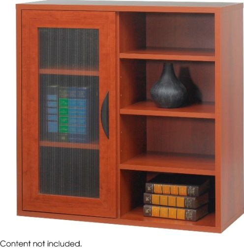 Safco 9444CY Aprs Modular Storage Cabinet, 5 Total Number of Shelves, 5 Number of Adjustable Shelves, 1 Total Number of Doors, 75 lb Load Capacity, Book Storage Application/Usage, Cherry Color, UPC 073555944440 (9444CY 9444-CY 9444 CY SAFCO9444CY SAFCO-9444CY SAFCO 9444CY)