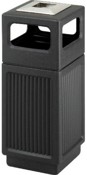 Safco 9474BL Recessed Panels Waste Receptacle, 15 gal Capacity, 9.50